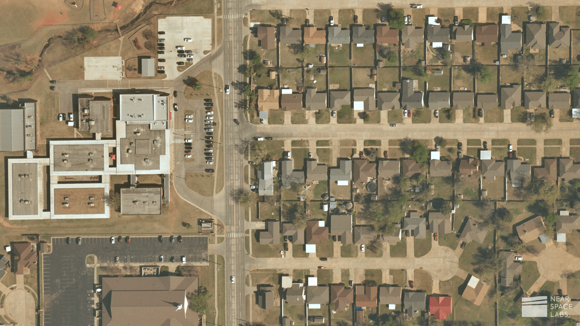 Near Space Labs capture of suburbs in Oklahoma.